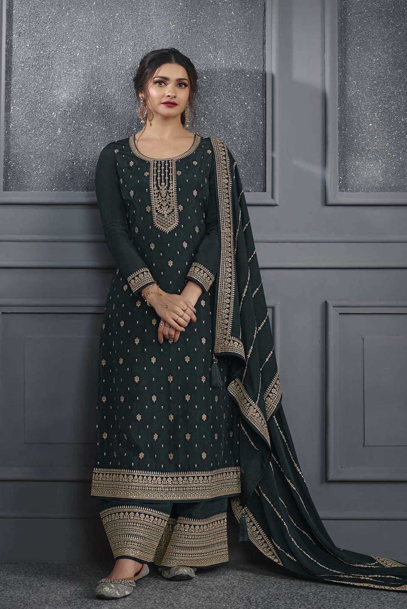 Dola  Jacquard  Silk With Embroidery Sequence Work