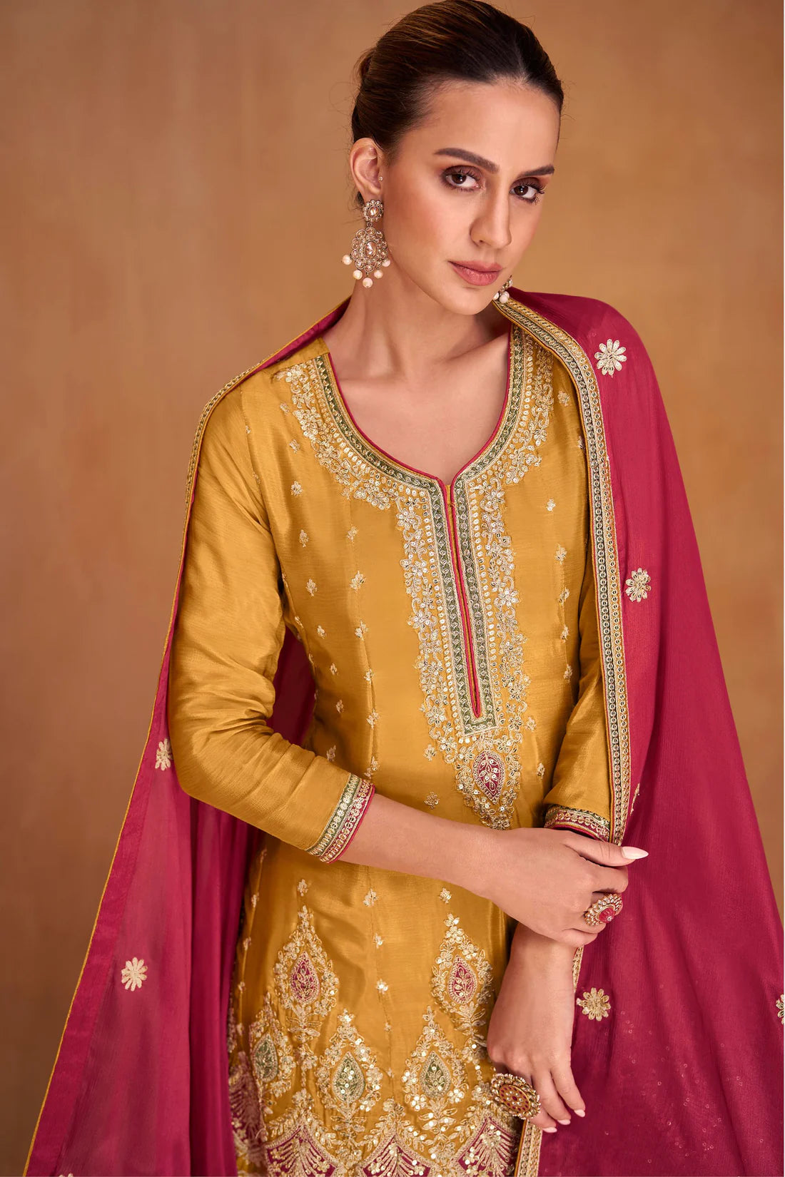 Luxury Premium Silk Anarkali with Embroidery Sequences & Codding Work