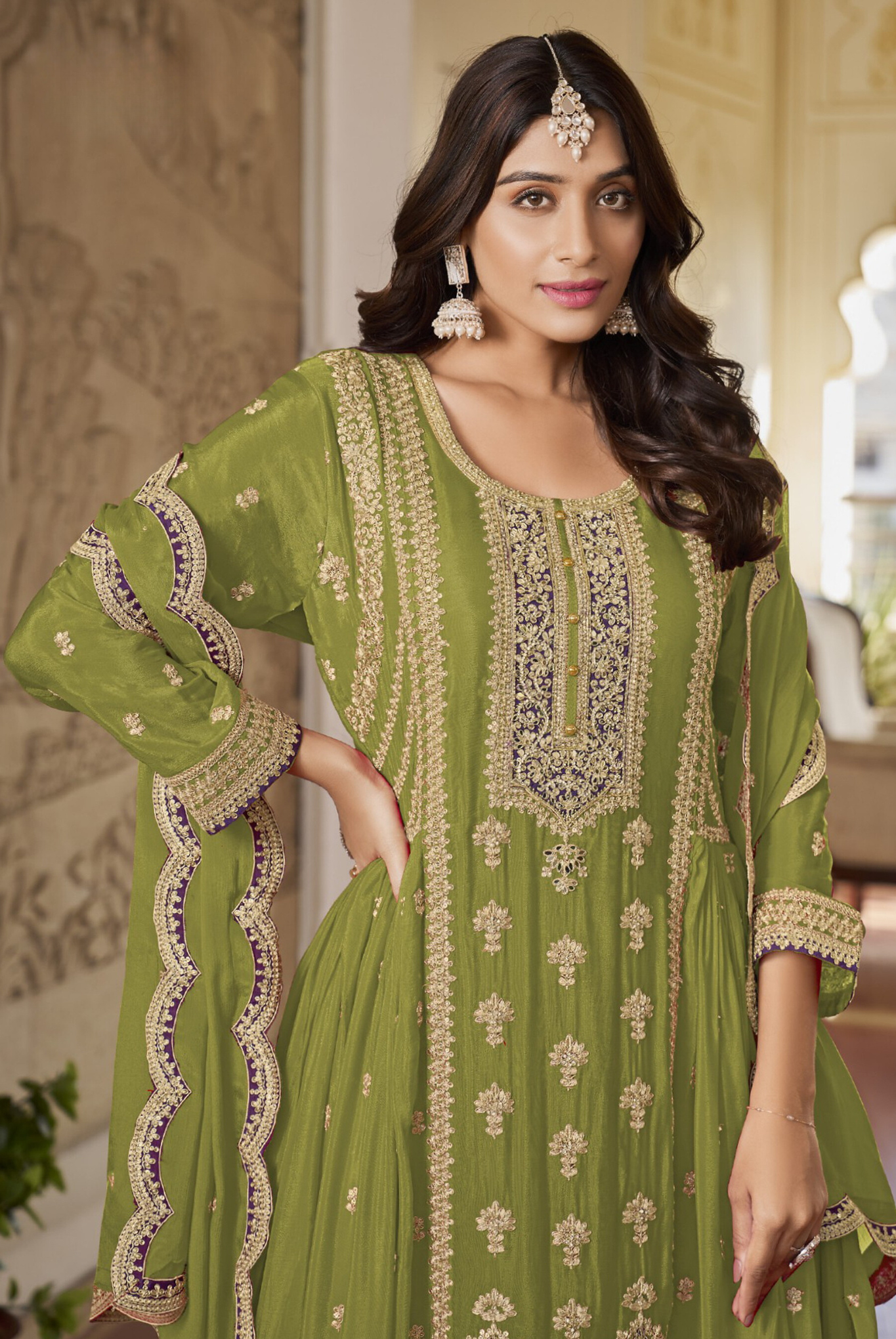 Stylish Top & Palazzo Ensemble with Matching Dupatta