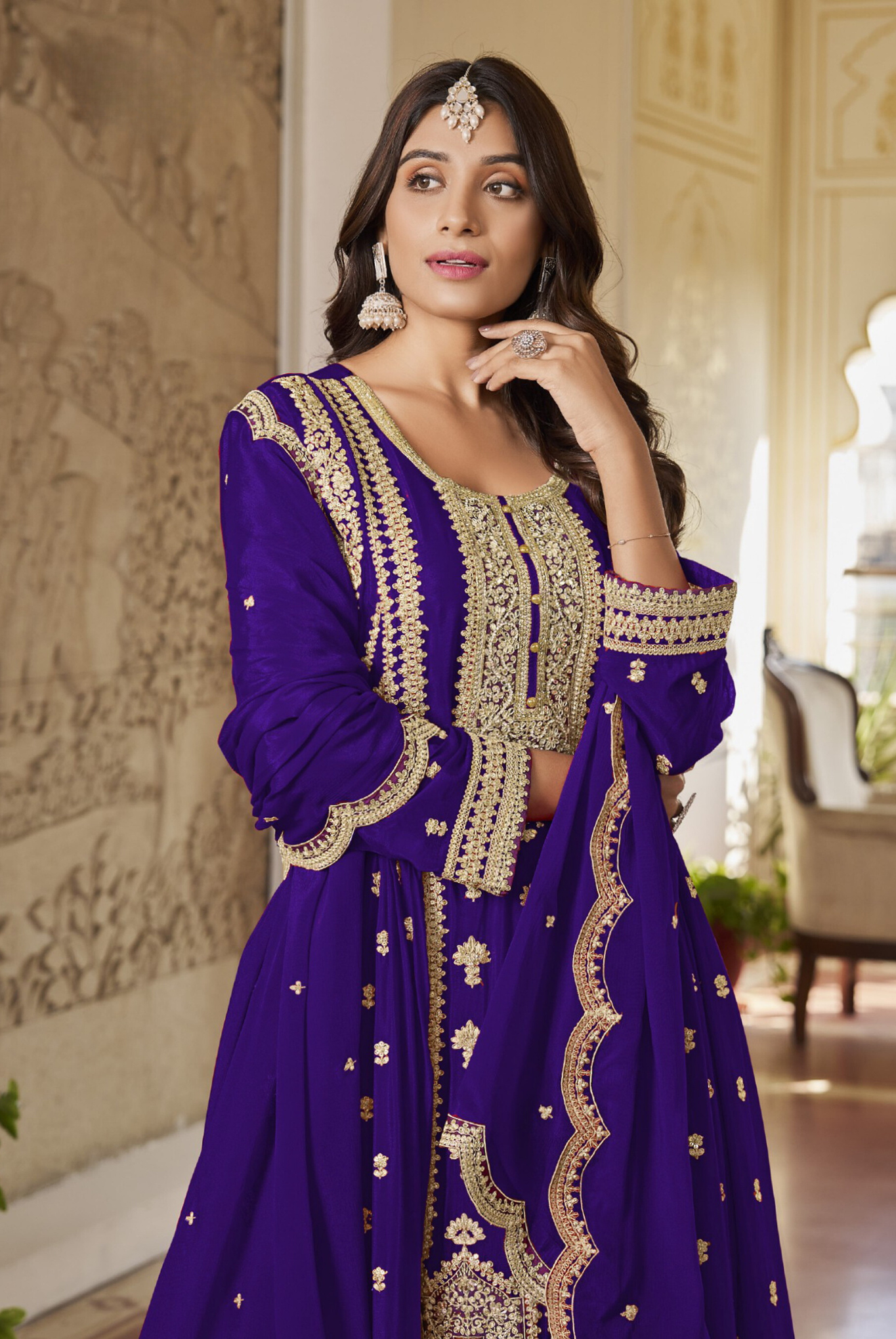 Stylish Top & Palazzo Ensemble with Matching Dupatta