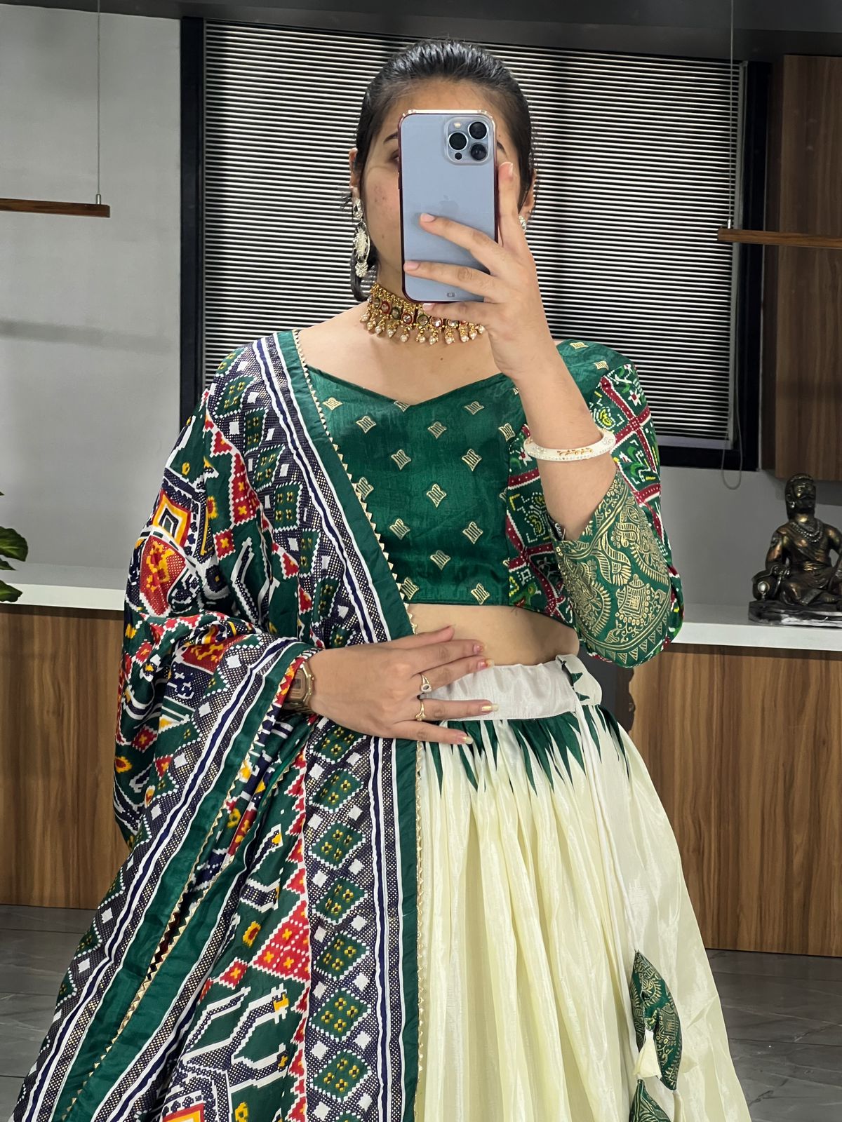 Soft Dola Silk Green Lehenga Dress